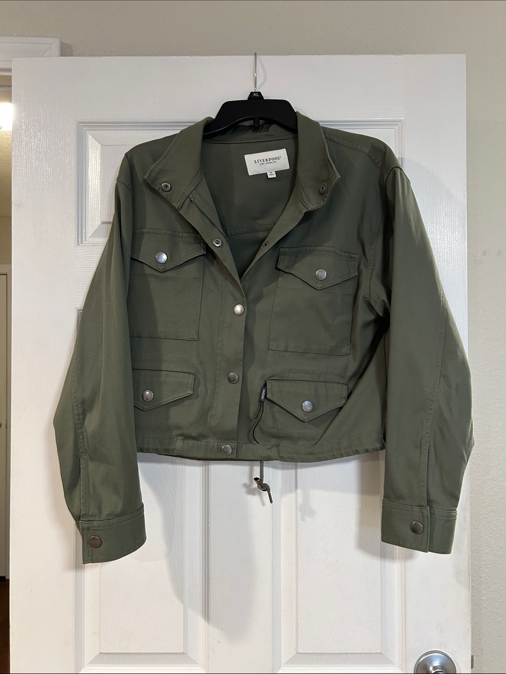 Liverpool Olive Green Utility Cropped Jacket